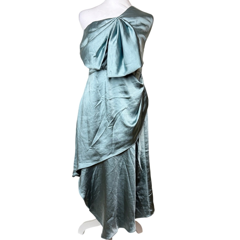 ELLIATT Vaudeville Dress Asymmetrical One Shoulder Bow Size XL Womens Blue